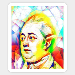 Edward Gibbon Colourful Portrait | Edward Gibbon Artwork 11 Sticker